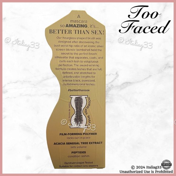 TOO FACED Better Than Sex Mascara Full Size - Black - New in Box  💋 - Picture 3 of 14